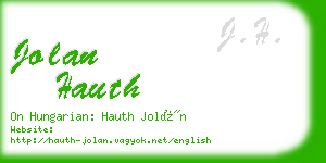 jolan hauth business card